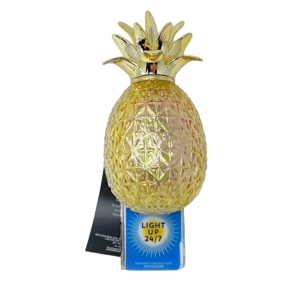 Bath & Body Works Gold Pineapple Fiber Optic Glow Wallflower Night Light Plug
